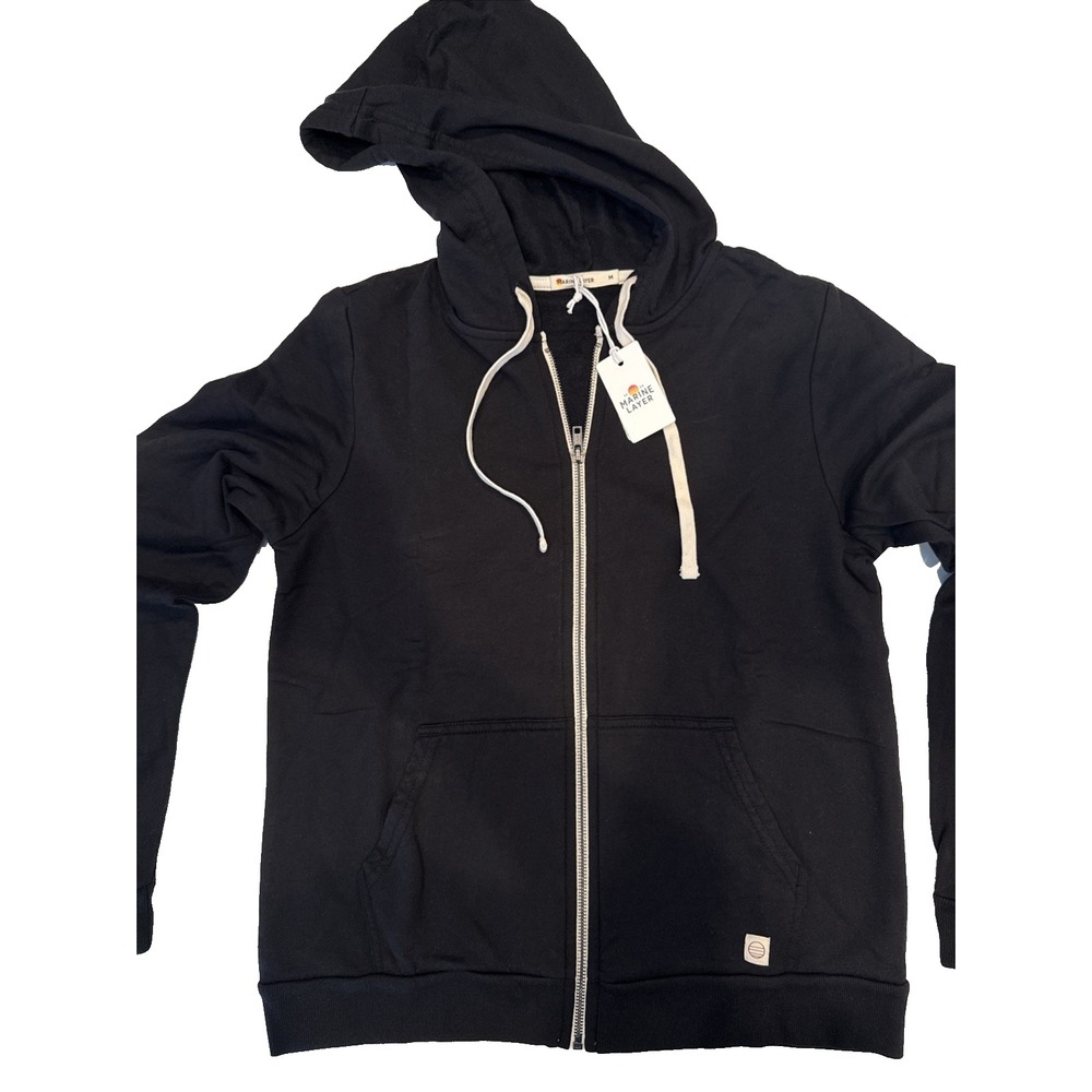 Marine Layer Women's Afternoon Full Zip Hoodie Black Medium M NWT Sweatshirt